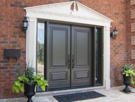 Double Door 2 Sidelites and Custom Wrought Iron Design