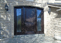 Custom Arched Door with Iron Sidelites